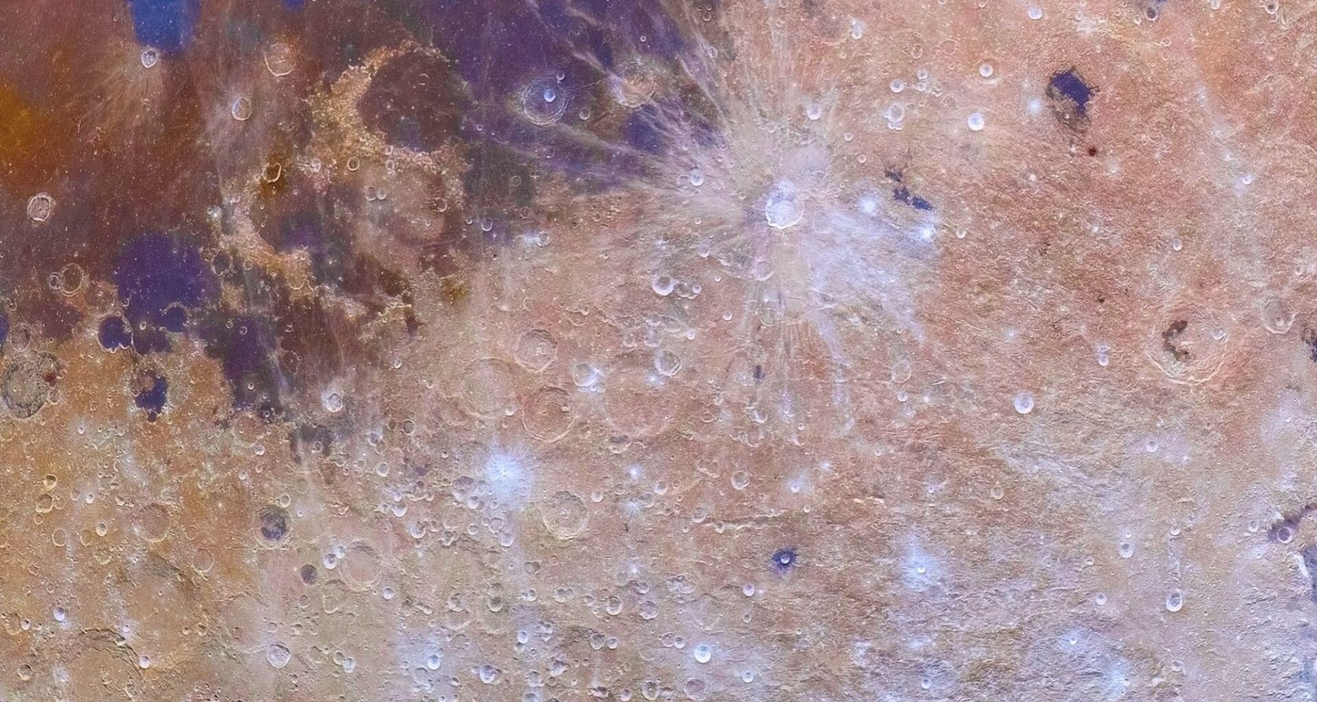 a diversly colorful and detailed image of the moon