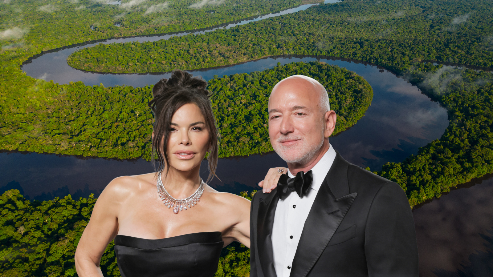 Jeff Bezos and Lauren Sanchez in the Amazon Rainforest