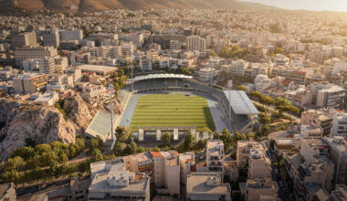 k-studio redesigns AKFC’s el paso stadium around rock formations in athens