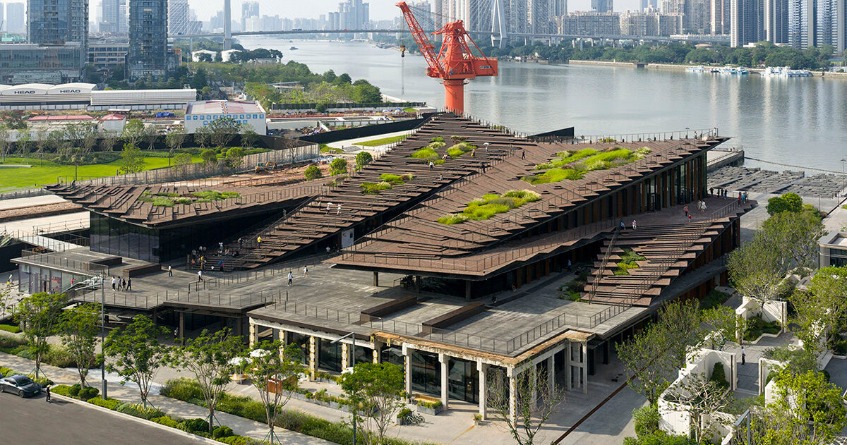 historic shipyard becomes walkable stone rooftop by kengo kuma