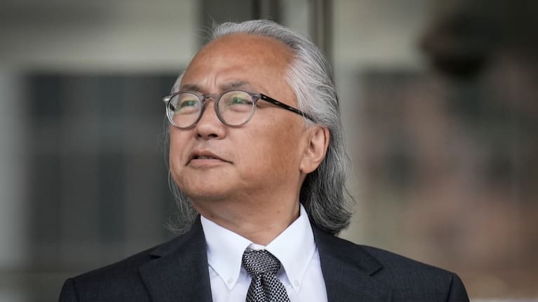 Kenneth Iwamasa, one of five people who pleaded guilty in the ketamine overdose death of actor Matthew Perry, leaves federal court after his sentencing in Los Angeles, Wednesday, May 27, 2026.