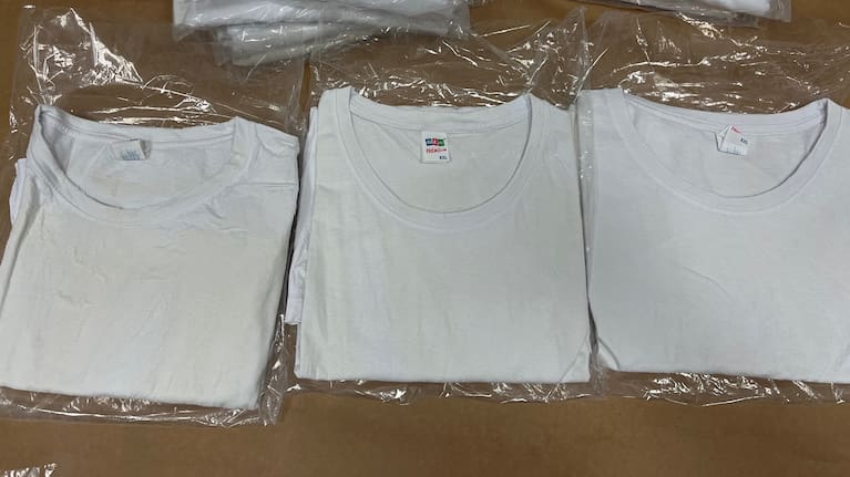 Ketamine-soaked t-shirts found by Customs during