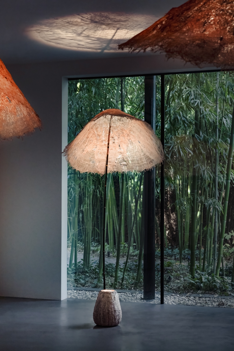 bamboo and linen shape luminous sculptures informed by forest and underwater light - 4