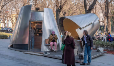 Atelier L models conical cafe pop-up in Beijing on coffee drippers