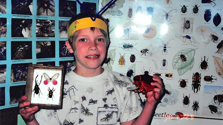 Kyle was fascinated by bugs from a young age. 