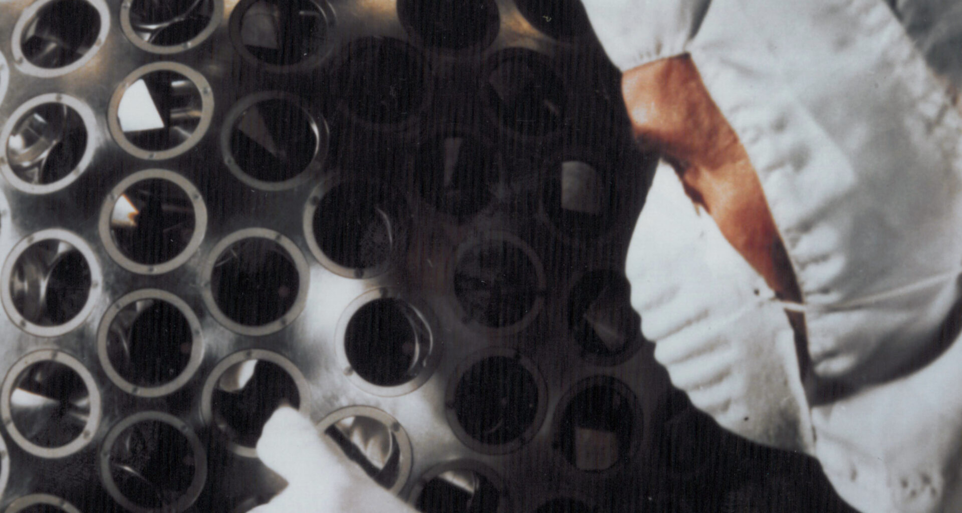 A technician tests the LAGEOS satellite