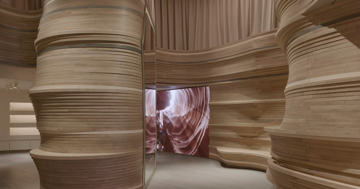 mirrored interiors and sculptural forms shape skin1004’s soho flagship