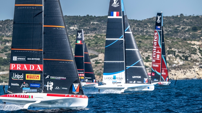 Youthful Talent Shines In Beautiful Sardinia On Day Two Of The Preliminary Regatta. // Photo credit: Ricardo Pinto / America's Cup Media