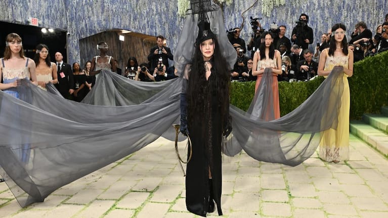Madonna arrives at The Metropolitan Museum of Art's Costume Institute benefit gala. (Source: Invision / AP)
