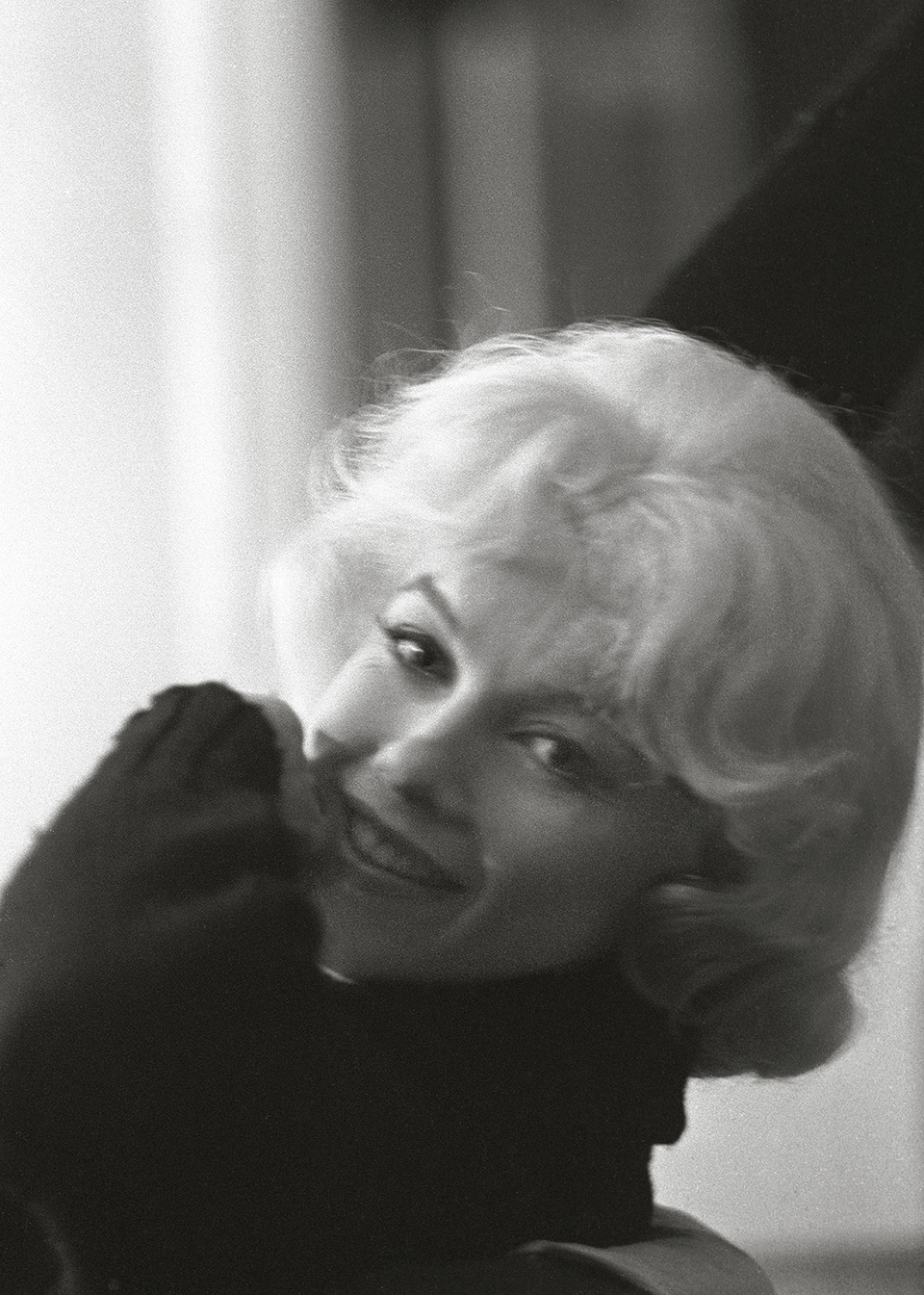 Monroe in her dressing room, on the set of “Let’s Make Love,” 1960