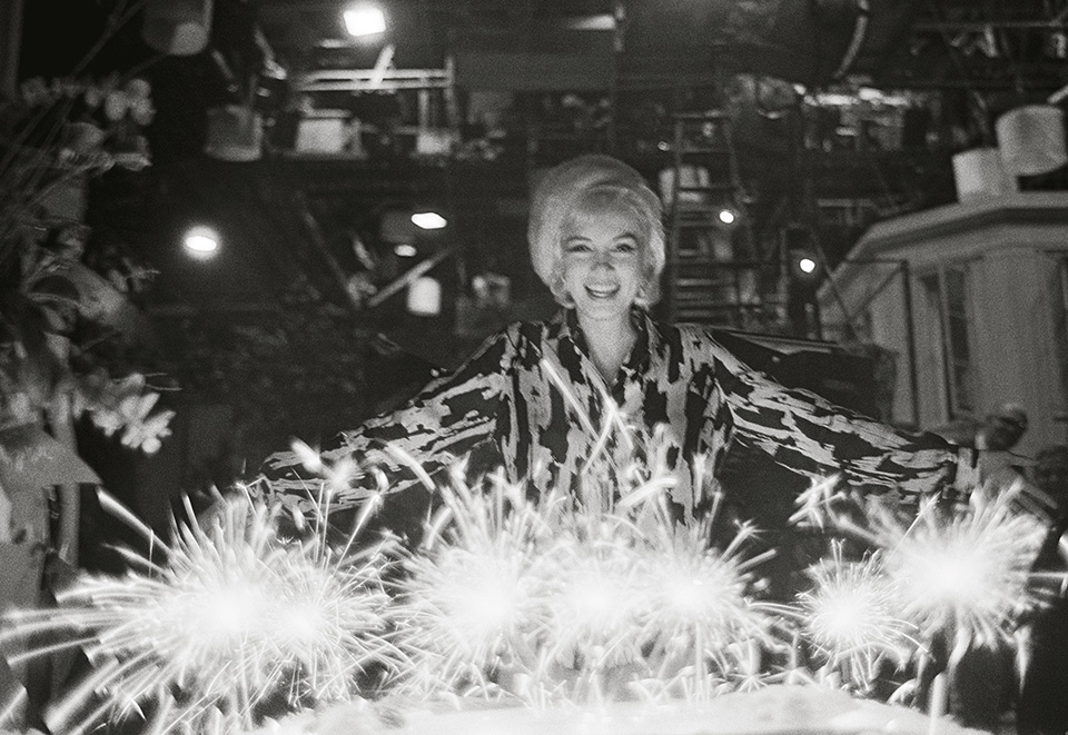 Monroe celebrates her 36th birthday on set, June 1, 1962.