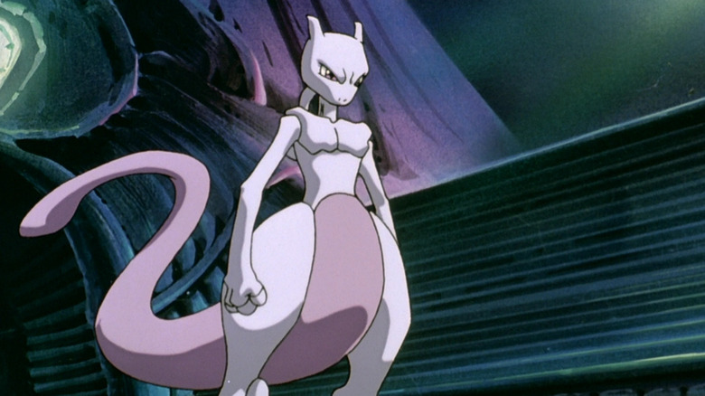 Mewtwo standing in its lair in the first Pokemon movie