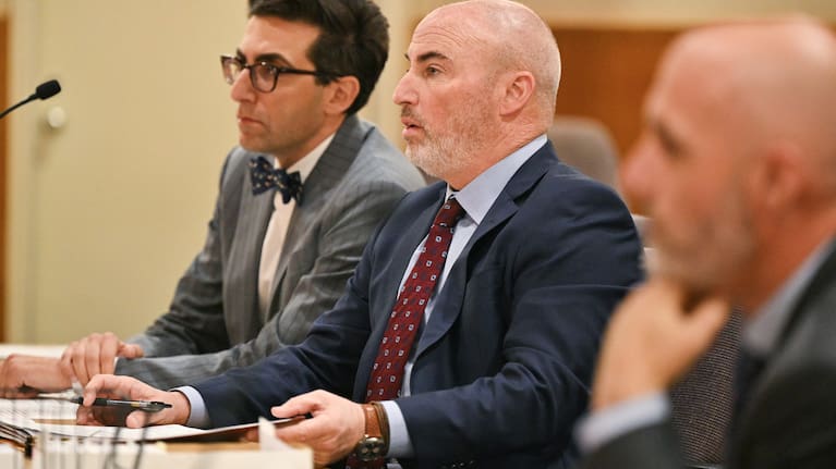 Michael Goldstein, center, attorney for Britney Spears, speaks during the arraignment of her DUI case at the Ventura County Superior Court in Ventura, California.
