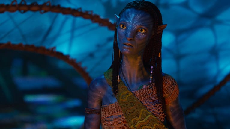 Neytiri (Zoe Saldaña) in Avatar: Fire and Ash.