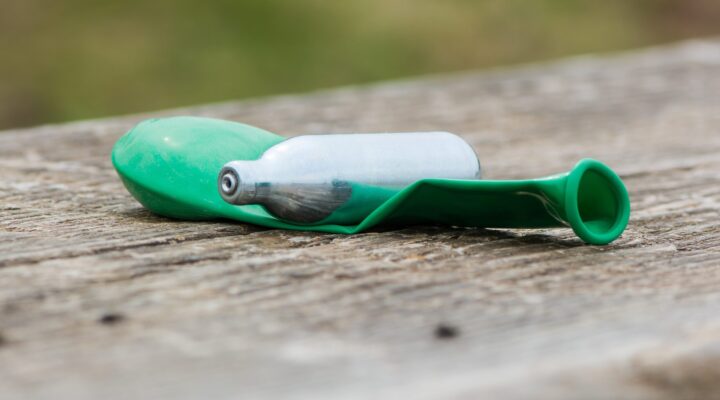 nitrous oxide canister and balloon