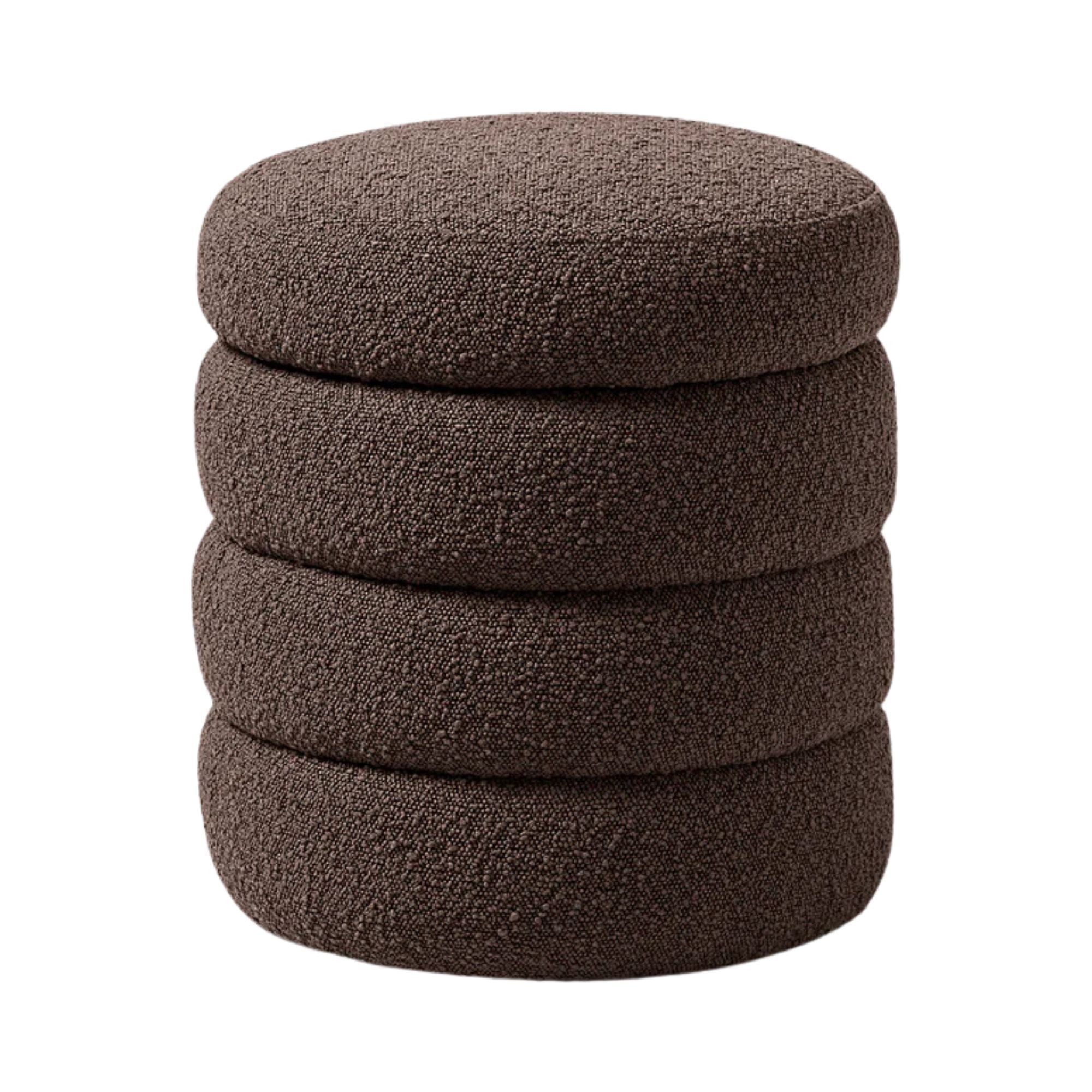 Westwing Collection, Boucl&eacute; Upholstered Stool Alto With Storage Space