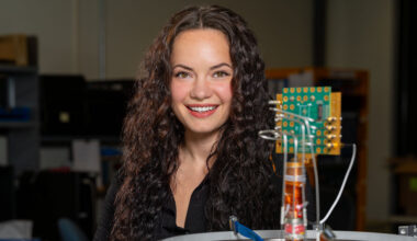 Olivia Seidel using AI to study how transistors behave in extreme cold. Credit: JJ Starr, Fermilab