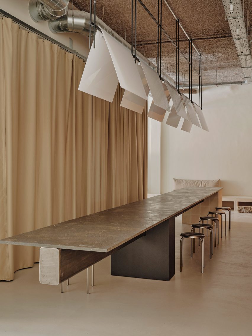 Kitchen of office by Paloma Bau and Ausiàs Pérez
