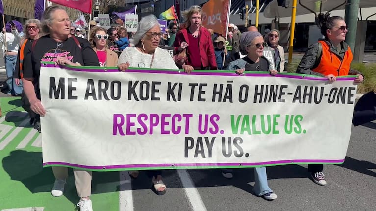 Pay Equity march on Wellington's Lambton Quay.