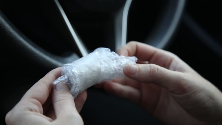 Small vial of powder sold as ‘retatrutide’. Photo: Te Ahipourewa Forbes