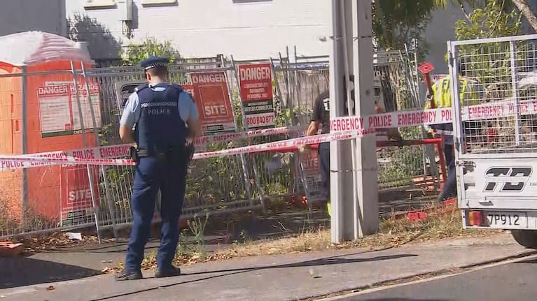 Police at the house on Marlborough Street in 2020.