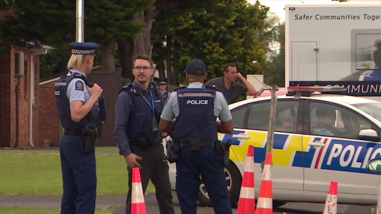 Police at the scene of a shooting in Papatoetoe.