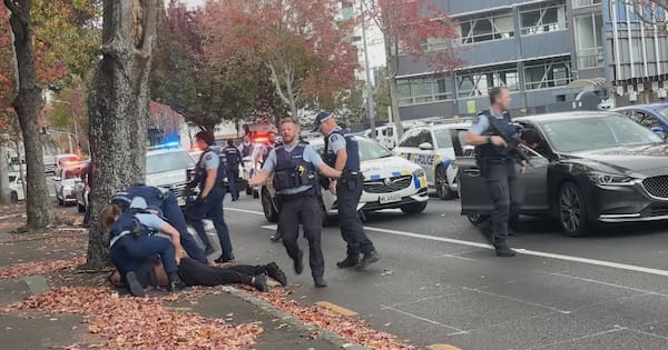 Police pull pair from car in dramatic central Auckland arrests