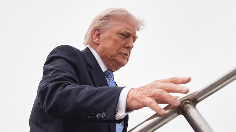 President Donald Trump boards Air Force One, Friday, May 15, 2026, at Beijing Capital International Airport in Beijing.