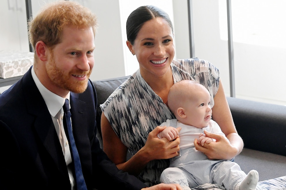 PHOTO: In this Sept. 25, 2019, file photo, Prince Harry, Duke of Sussex, Meghan, Duchess of Sussex and their baby son Archie Mountbatten-Windsor meet Archbishop Desmond Tutu in Cape Town, South Africa.