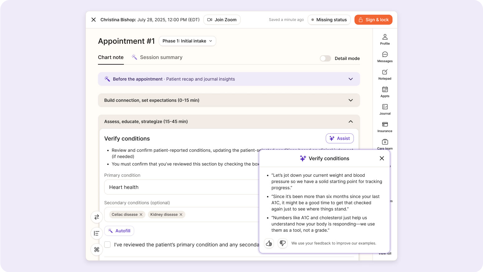 Nourish provider AI assist