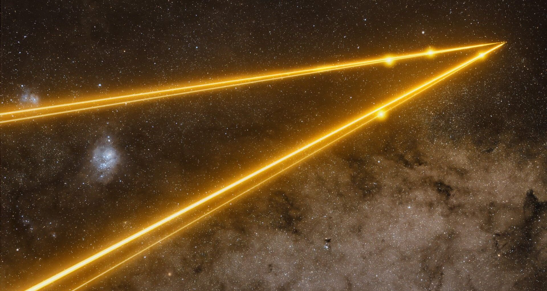 Laser beams blast through the cosmos photo of the day for May 27, 2026