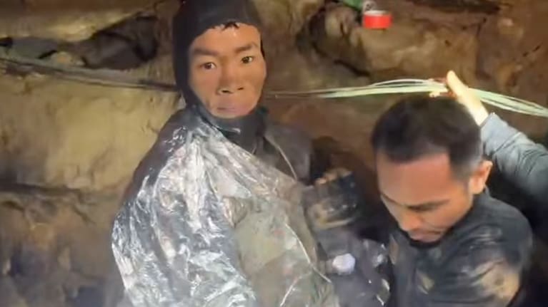 The first of the five villagers was safely evacuated