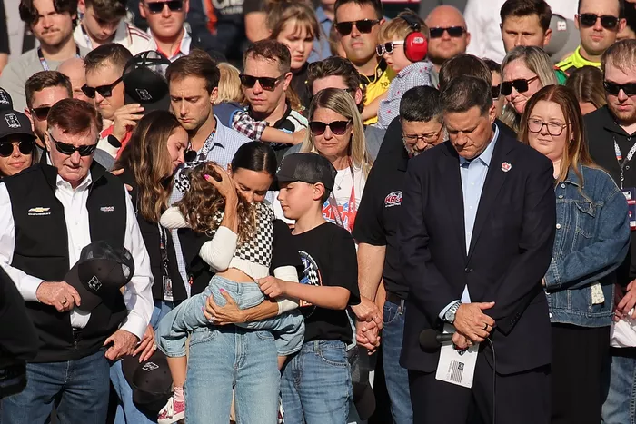 Richard Childress, Samantha Busch, Brexton Busch, Lennix Busch, NASCAR CEO Steve O'Donnell