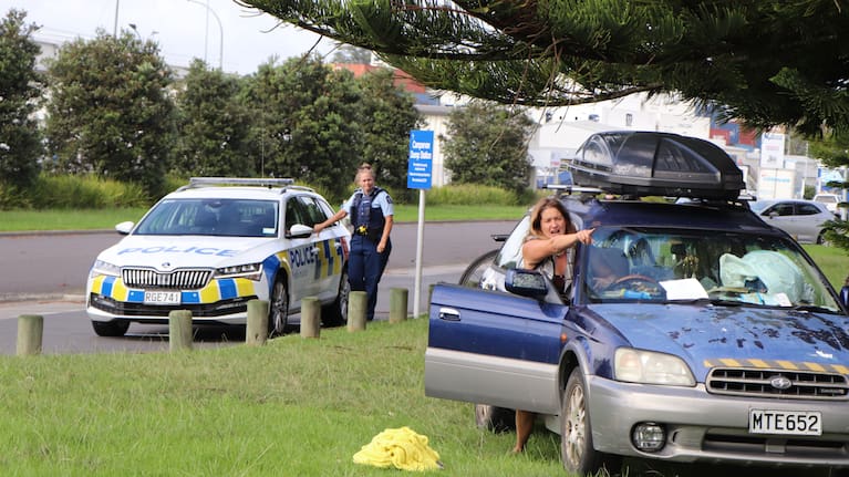 Samantha Bradley right after council staff and police took Marley from her during the April 13 operation.