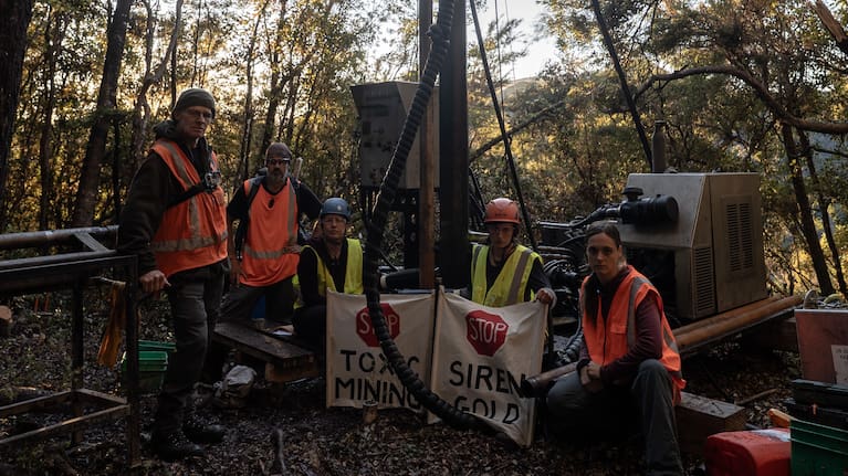 Activists occupied one of Siren Gold's drilling sites in March.