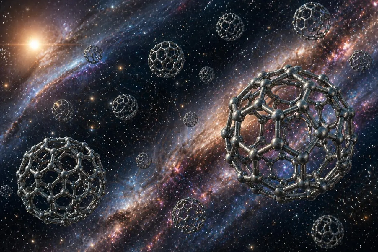 Scientists stunned by mysterious “football-shaped molecules” glowing in a distant nebula