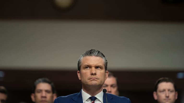 Secretary of Defense Pete Hegseth testifies before the Senate Armed Services Committee, on Capitol Hill, in Washington, Thursday, April 30, 2026.