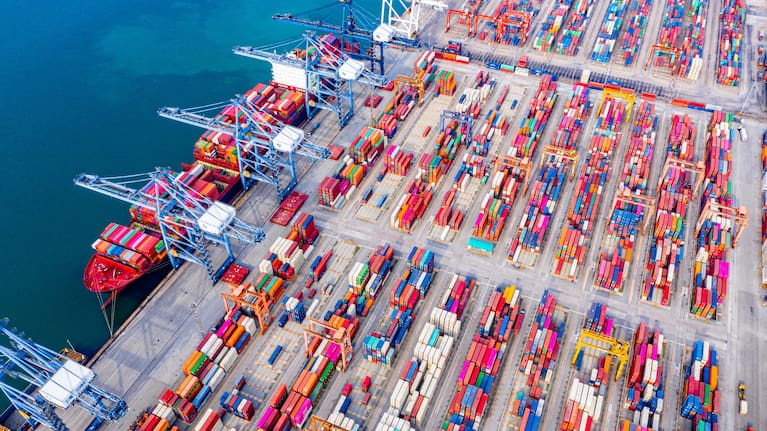 A deepwater port in Shanghai.