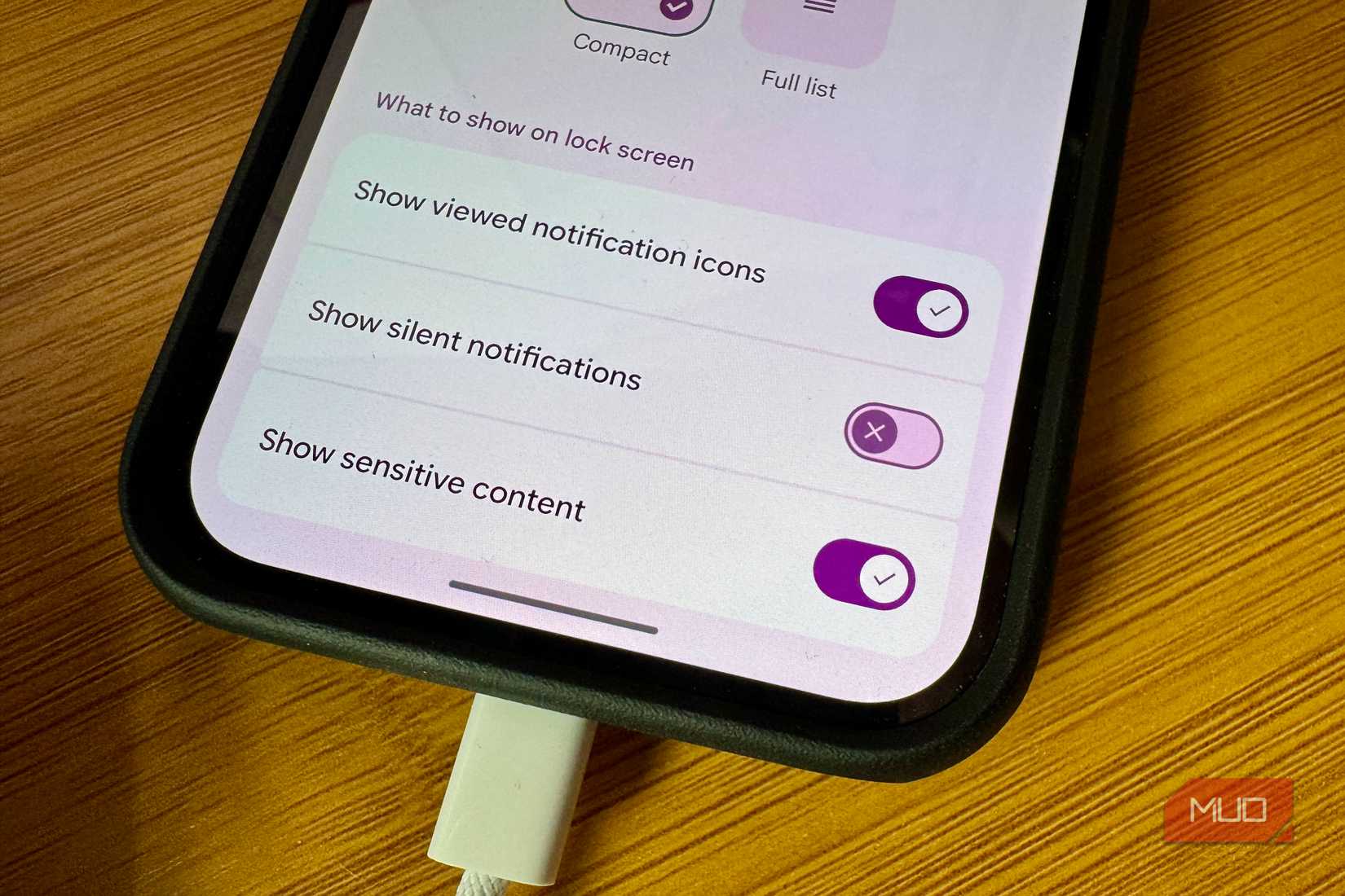 Show sensitive content toggle