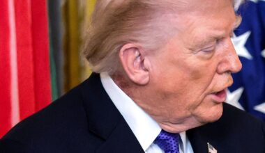 A patch of blemished skin is visible over Trump's shirt collar during a Medal of Honor ceremony Pic: Reuters