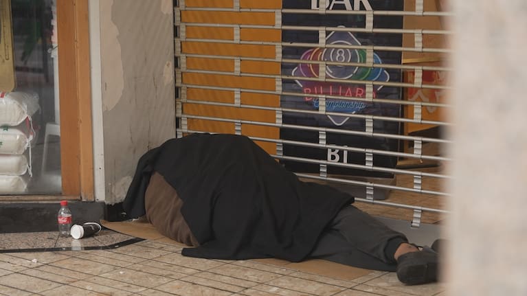 Sleeping rough, a common sight on the streets of Auckland.