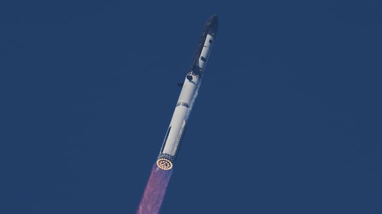 SpaceX's mega rocket Starship makes a test flight from Starbase, Texas.