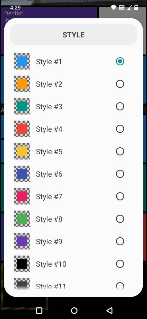 Screenshot showing how to customize the color in Square Home