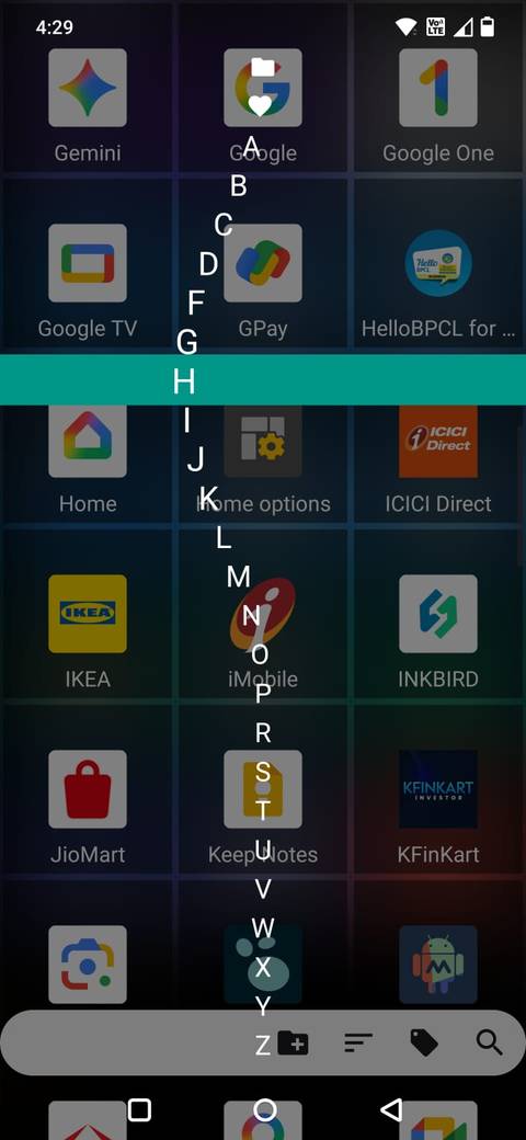 Screenshot showing the Square Home scrolling animation