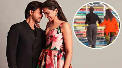 Shah Rukh Khan holds Deepika Padukone's hand on 'King' sets; helps pregnant co-star up a flight of stairs during shoot- WATCH