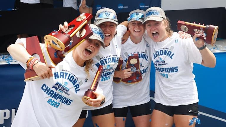 Lucy Burrell (second from right) was in Stanford's winning team last year.
