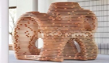 stepped timber installation by superficium reimagines japanese engawa