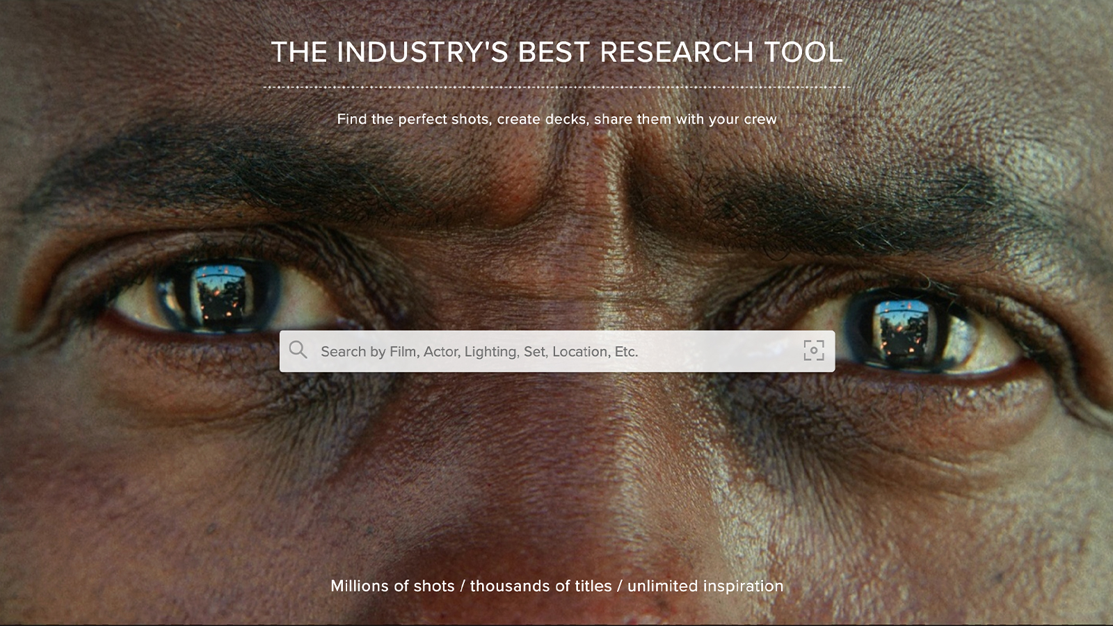A screen of a film image search site