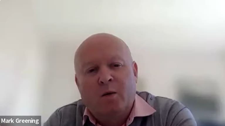Tasman District councillor Mark Greening on a Zoom call for a council meeting.