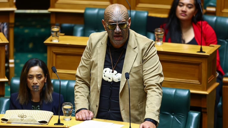 Te Pāti Māori co-leader Rawiri Waititi speaks during Budget Day 2026